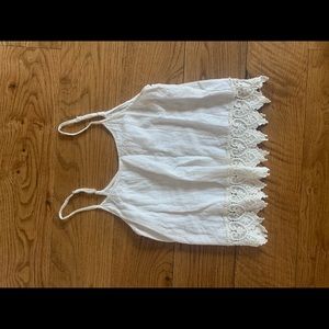 WHITE LACE SHORT TANK